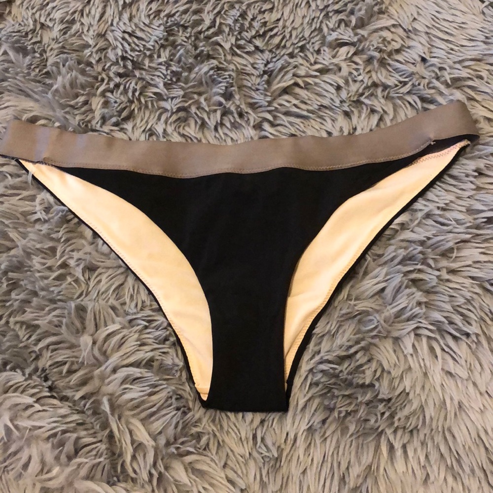 Black and grey/brown bikini bottom.